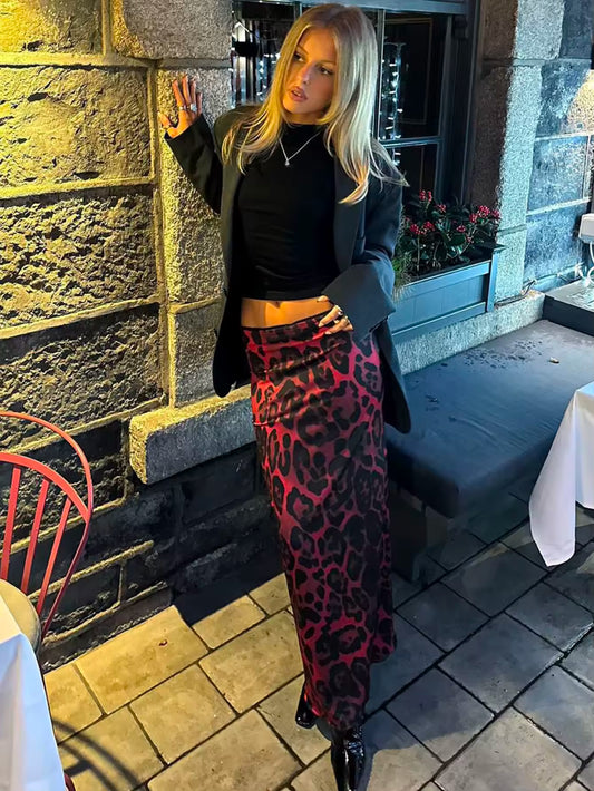 Serena Leopard Print Maxi Skirt