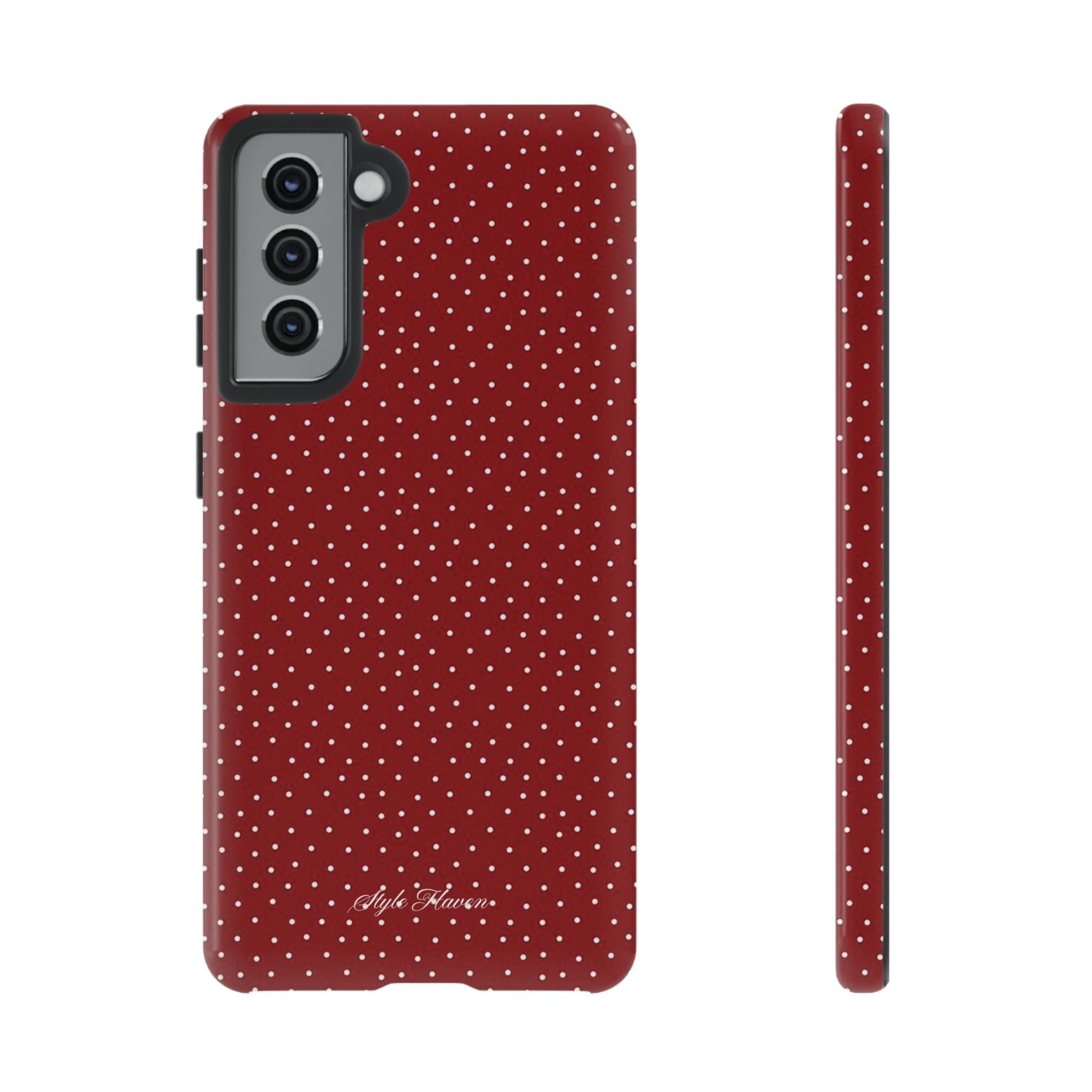 the red polka phone case