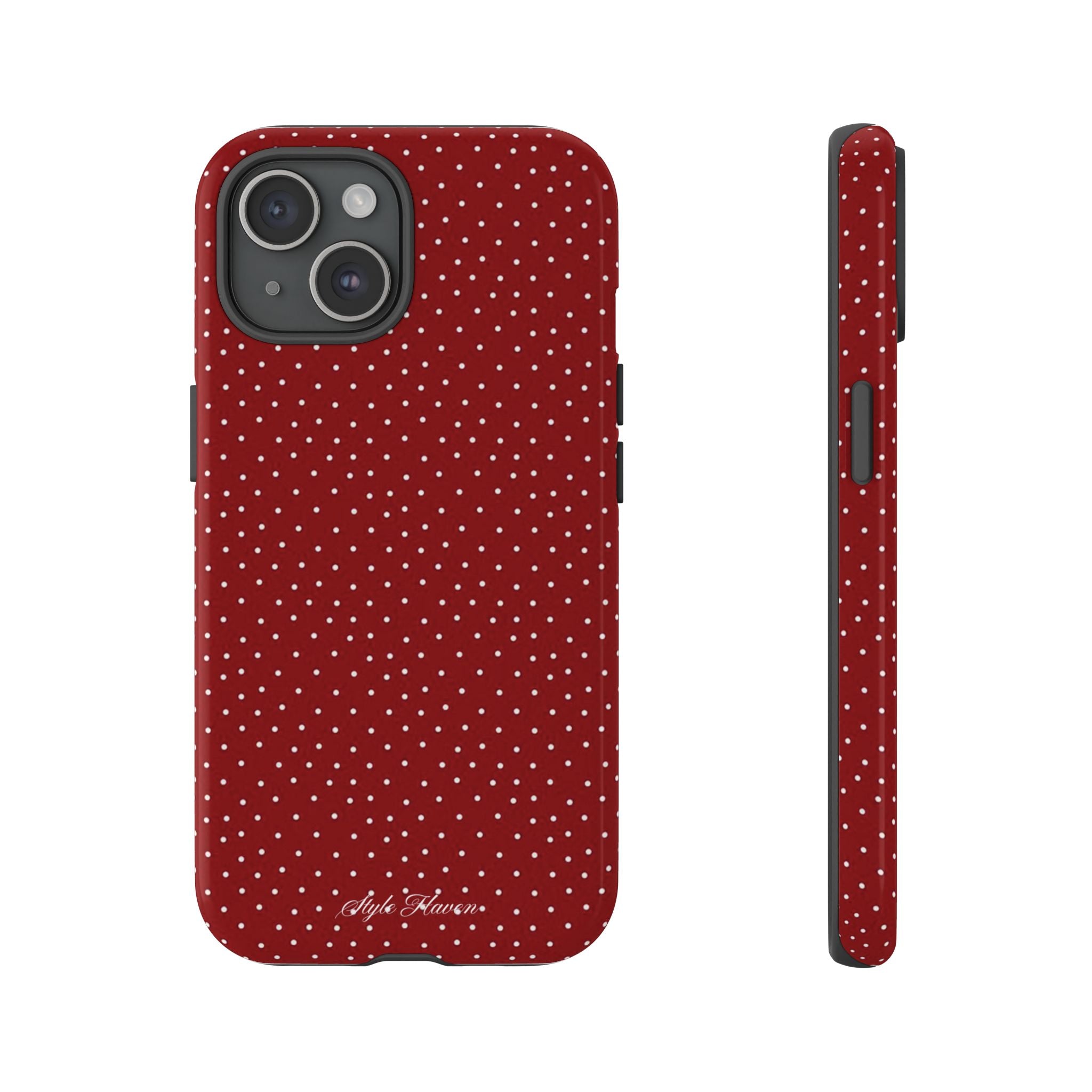 the red polka phone case