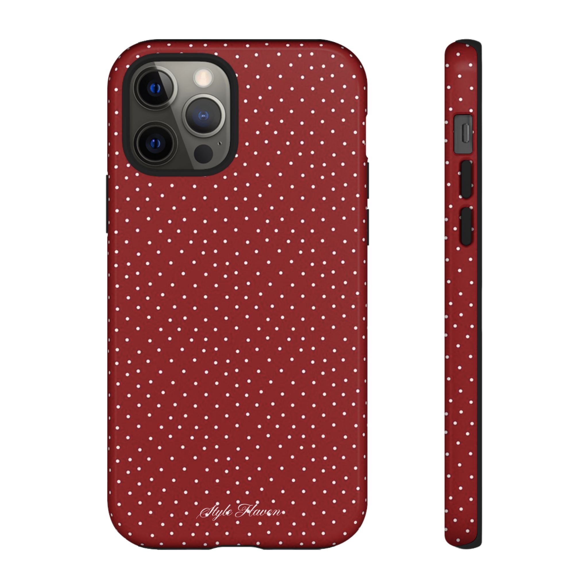 the red polka phone case