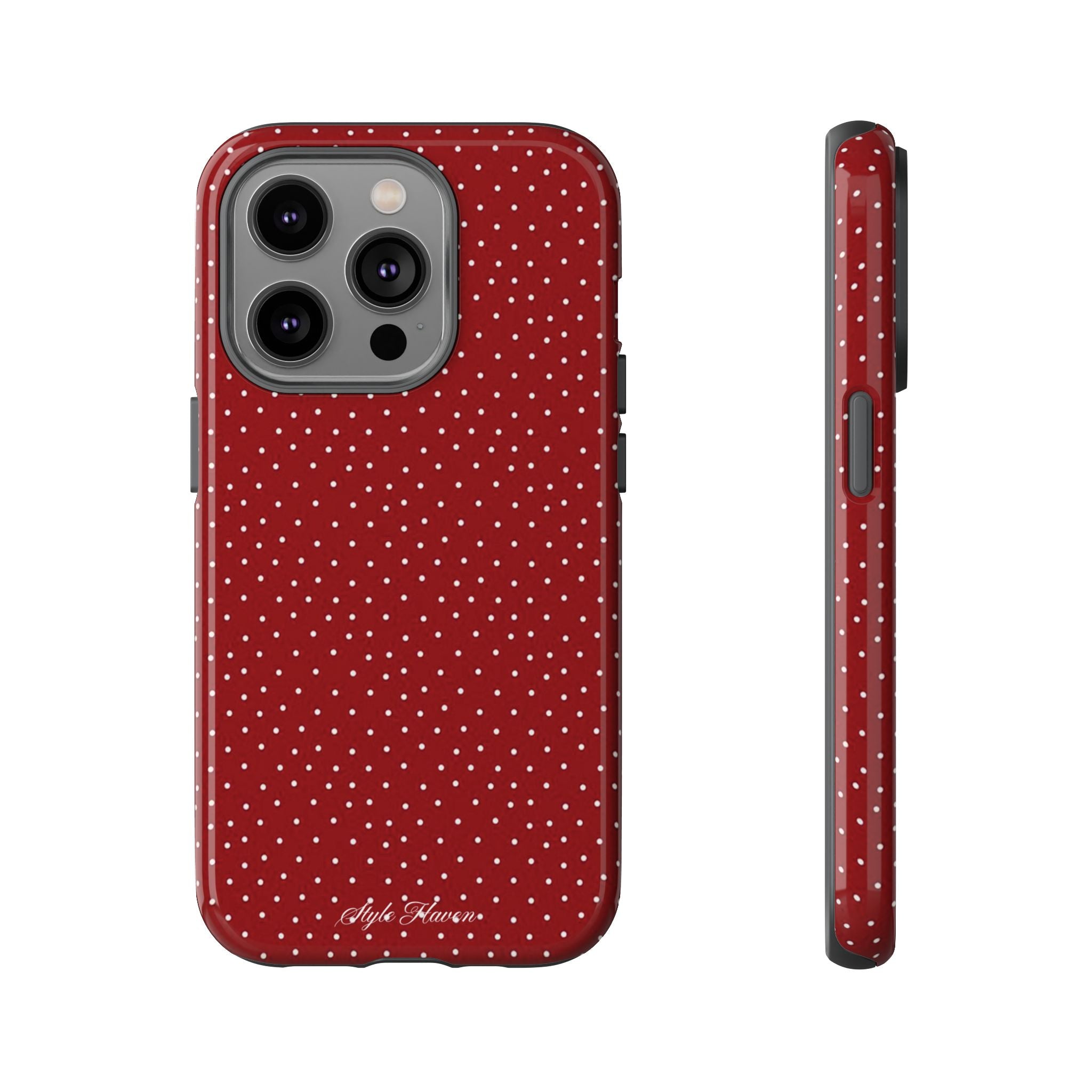 the red polka phone case