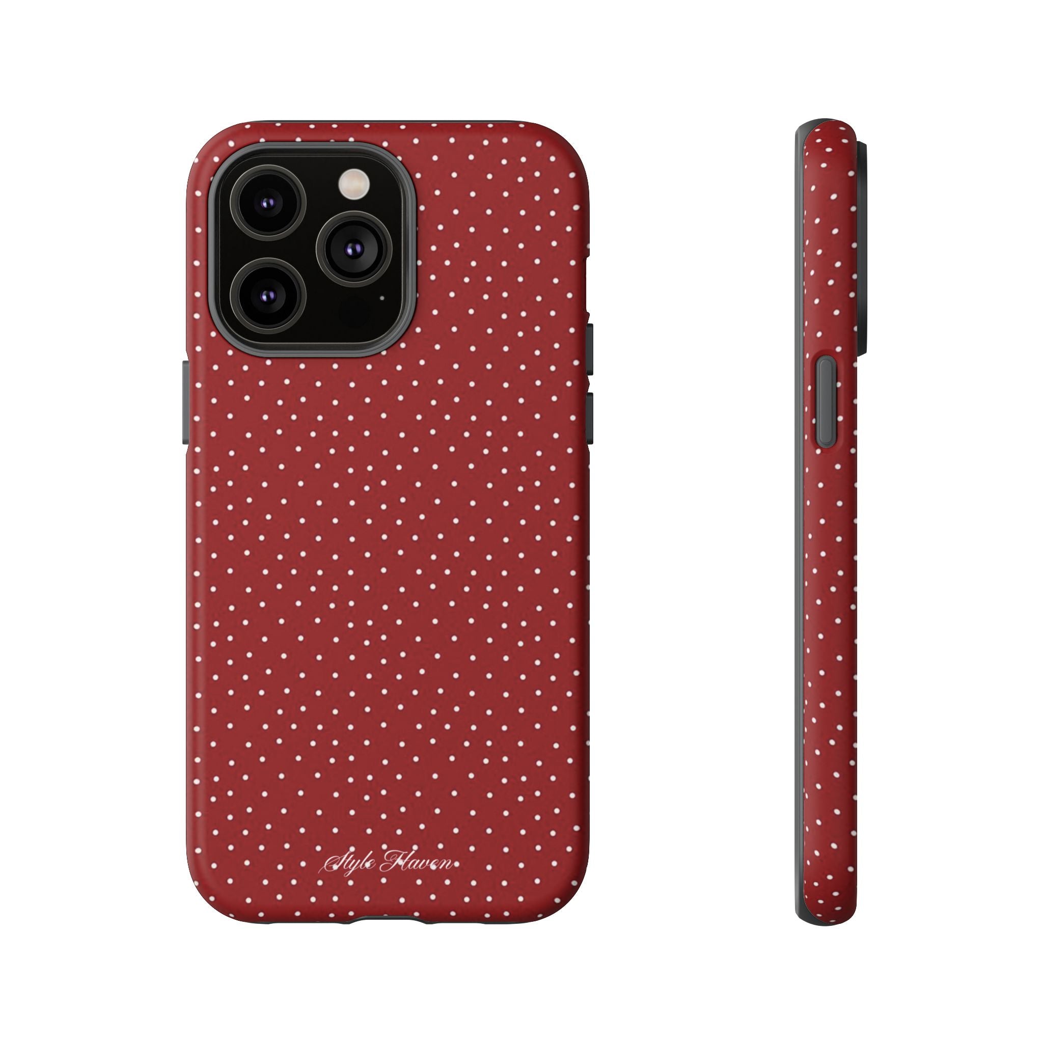the red polka phone case