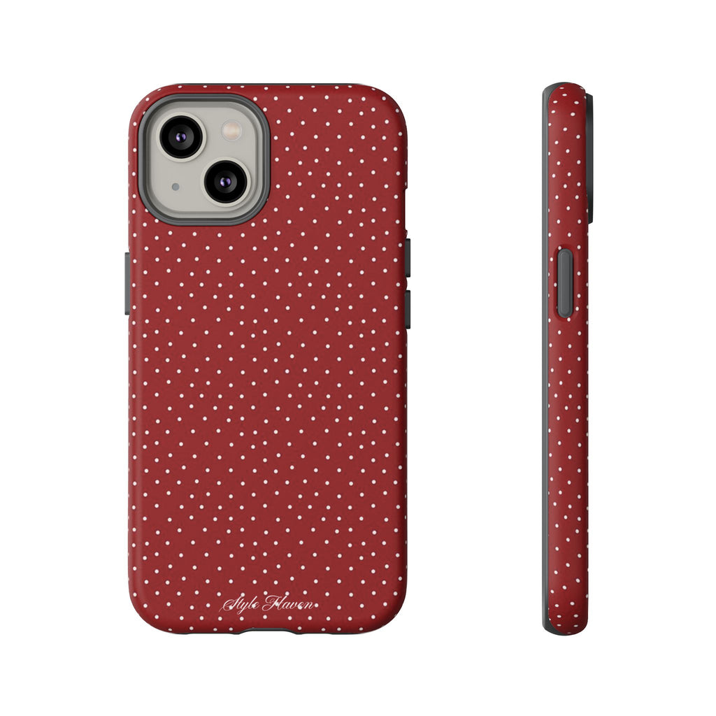 the red polka phone case