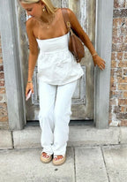 Strapless Ruffle Off The Shoulder Tube Top