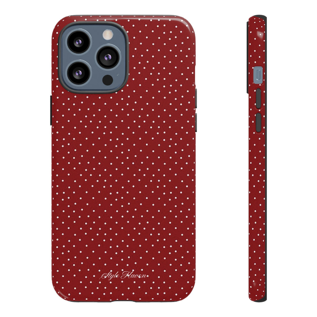 the red polka phone case