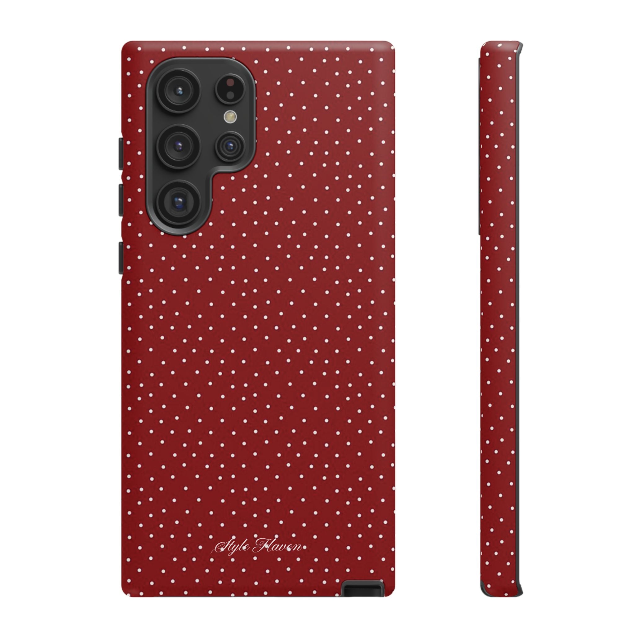 the red polka phone case