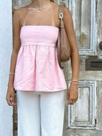 Strapless Ruffle Off The Shoulder Tube Top