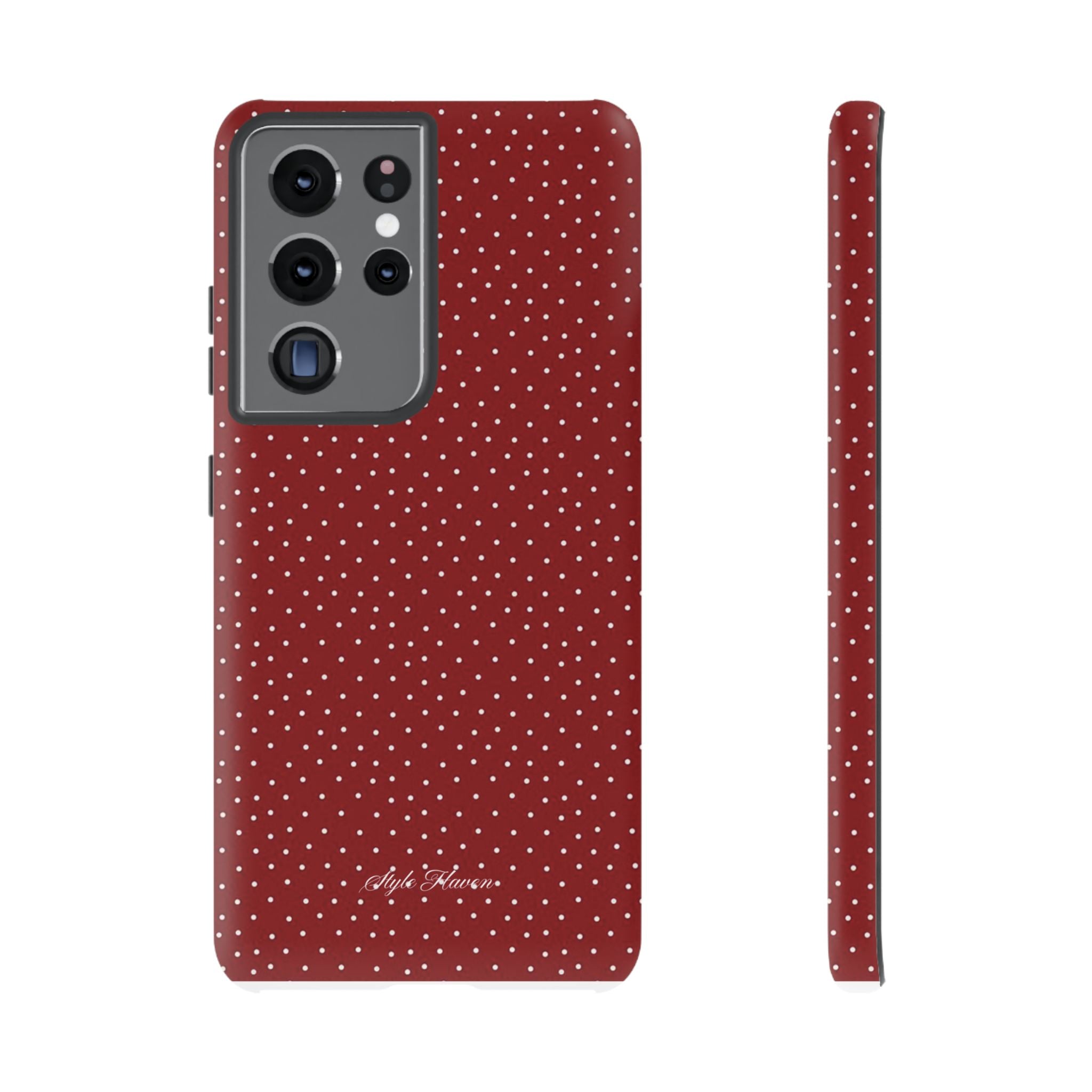 the red polka phone case