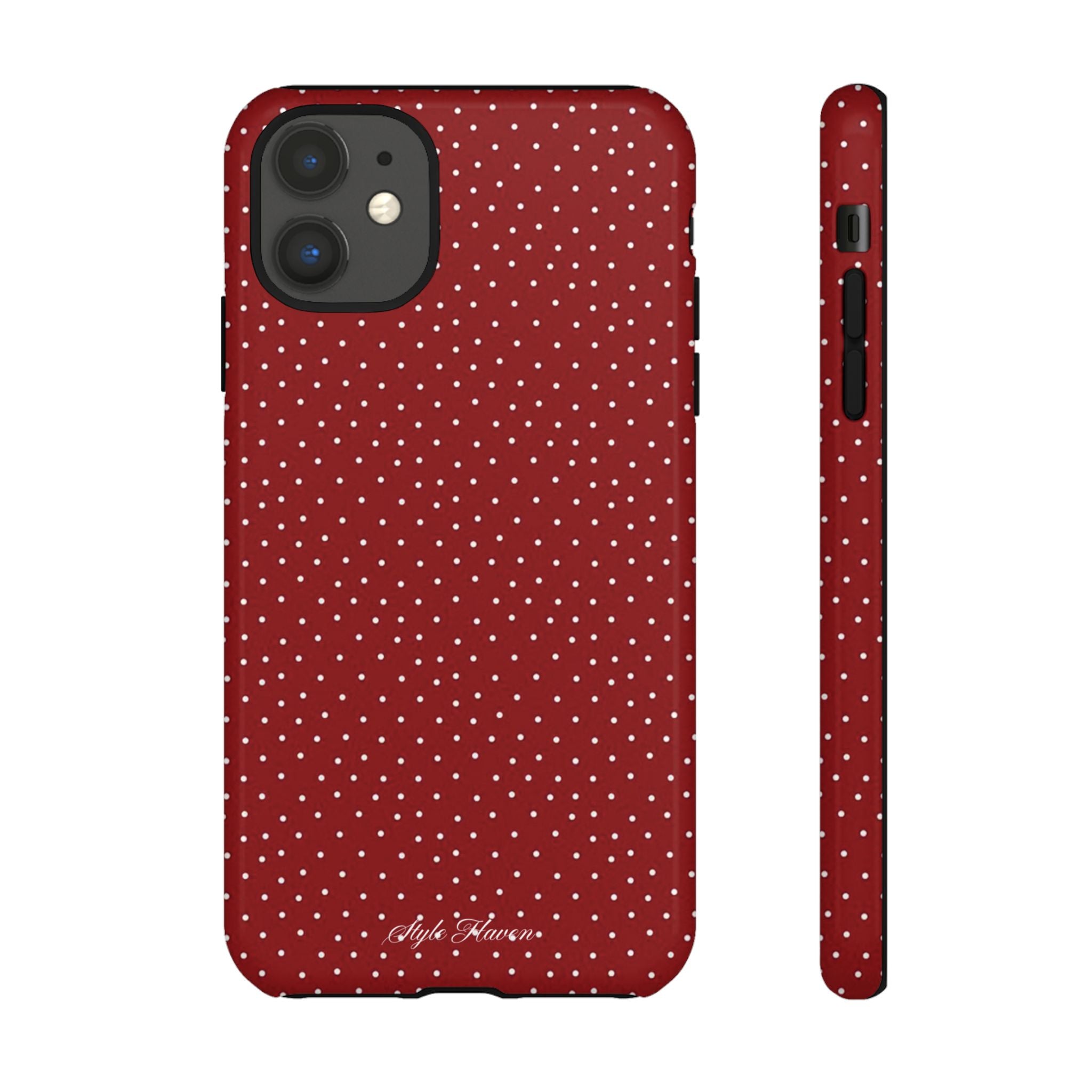 the red polka phone case