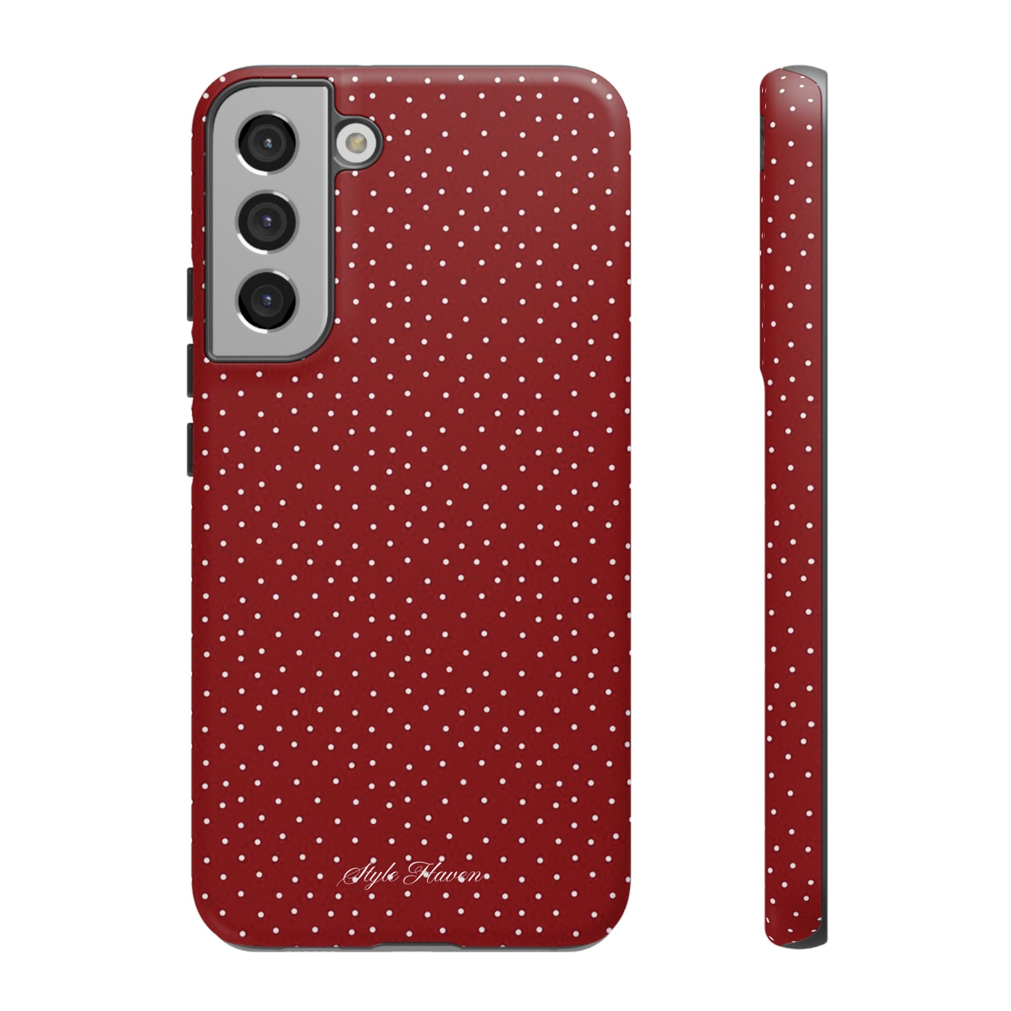 the red polka phone case