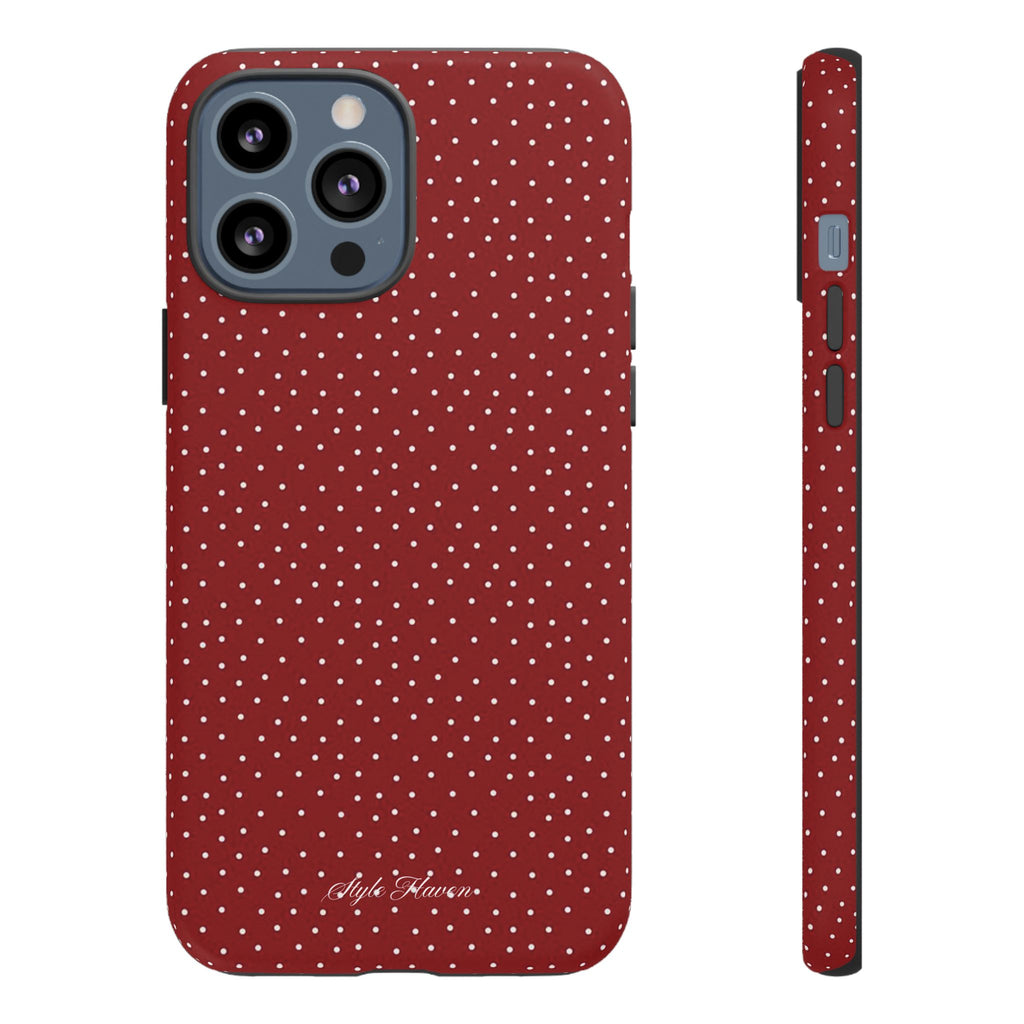 the red polka phone case