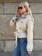 button babe trench coat