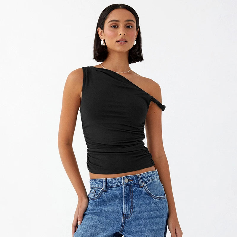 Basic ruched off shoulder top