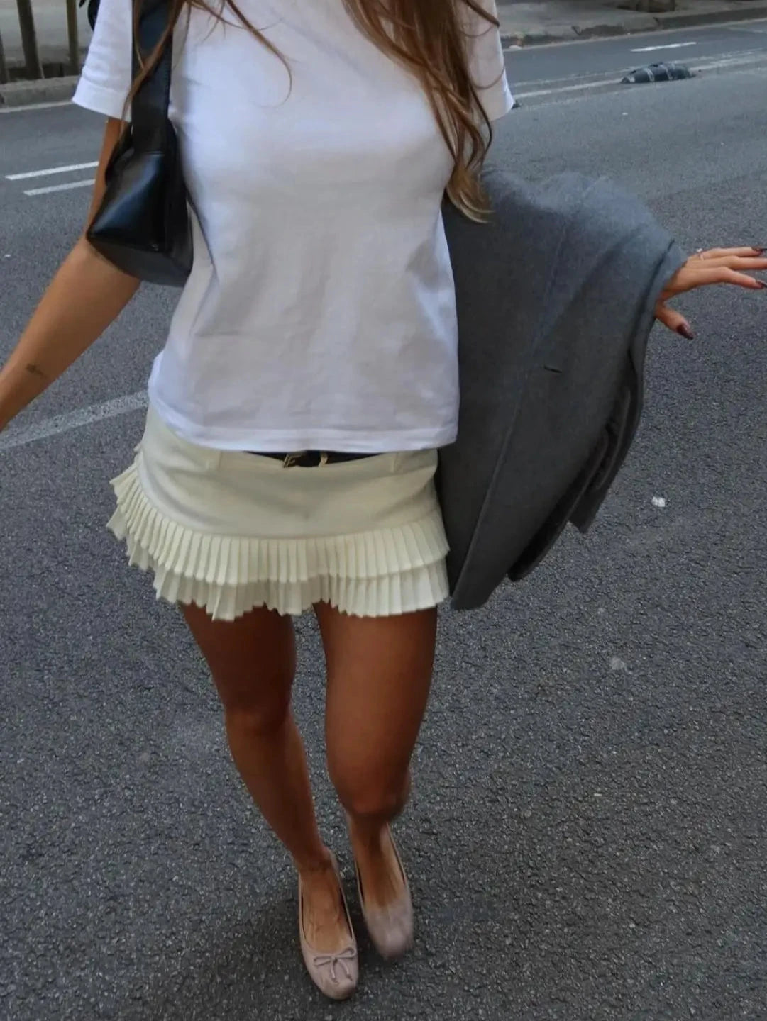 pleated pop mini skirt