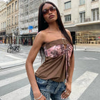 vintage floral Strapless Ella tube top