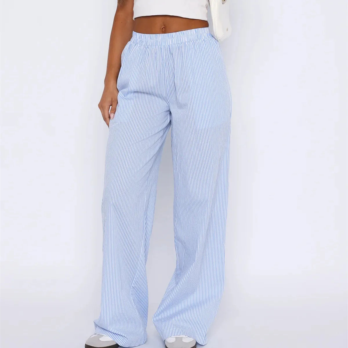 Loose Fitted Stripped Trousers