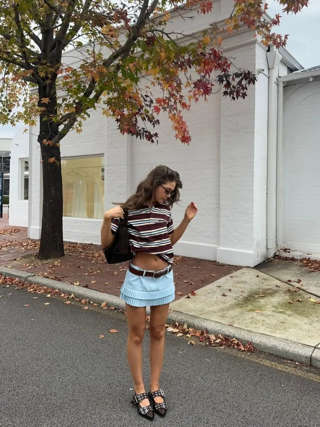 pleated pop mini skirt
