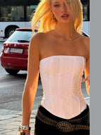 fishbone white tube top