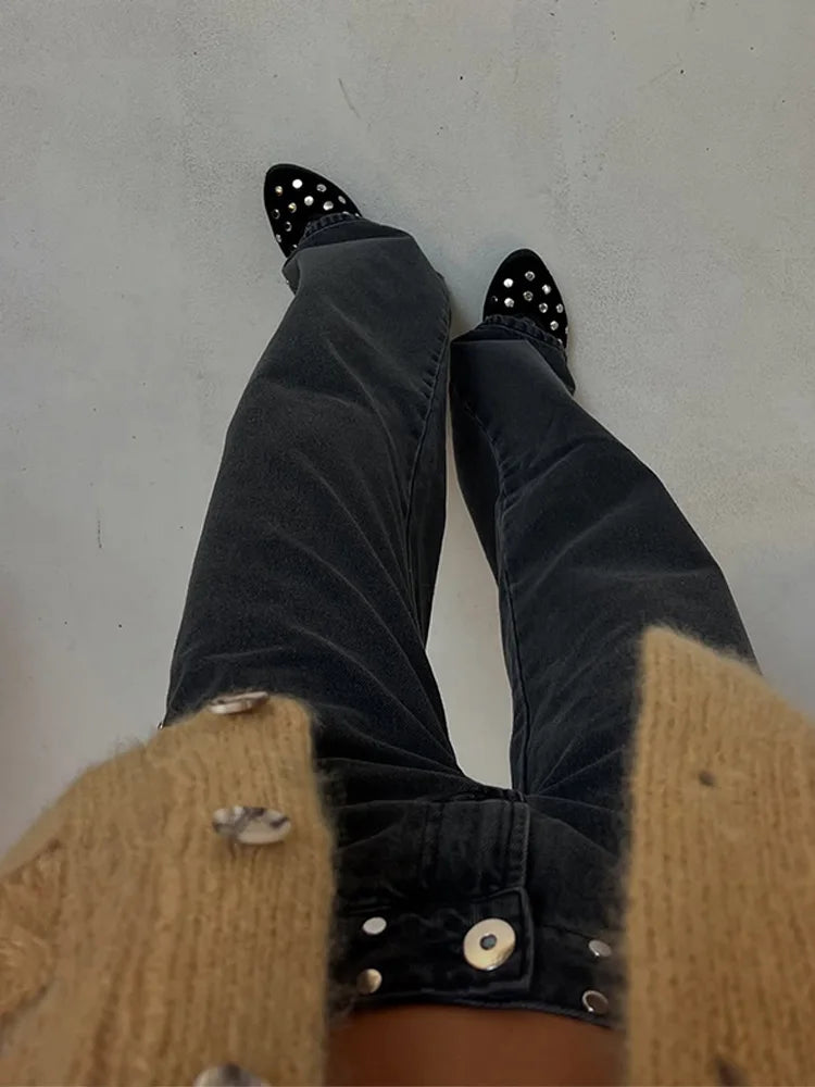 Wild stud denim jeans