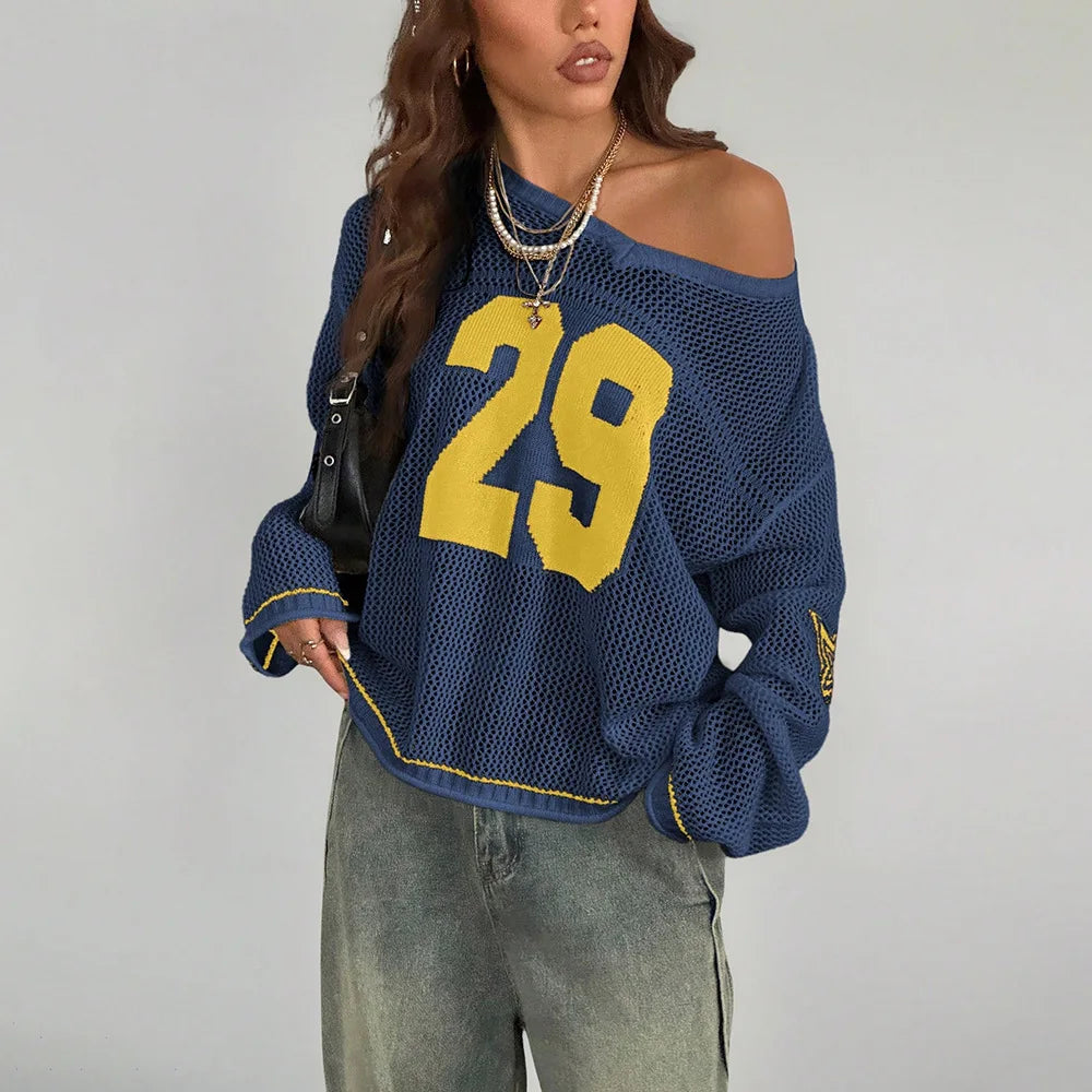 '29' knitted sports jersey