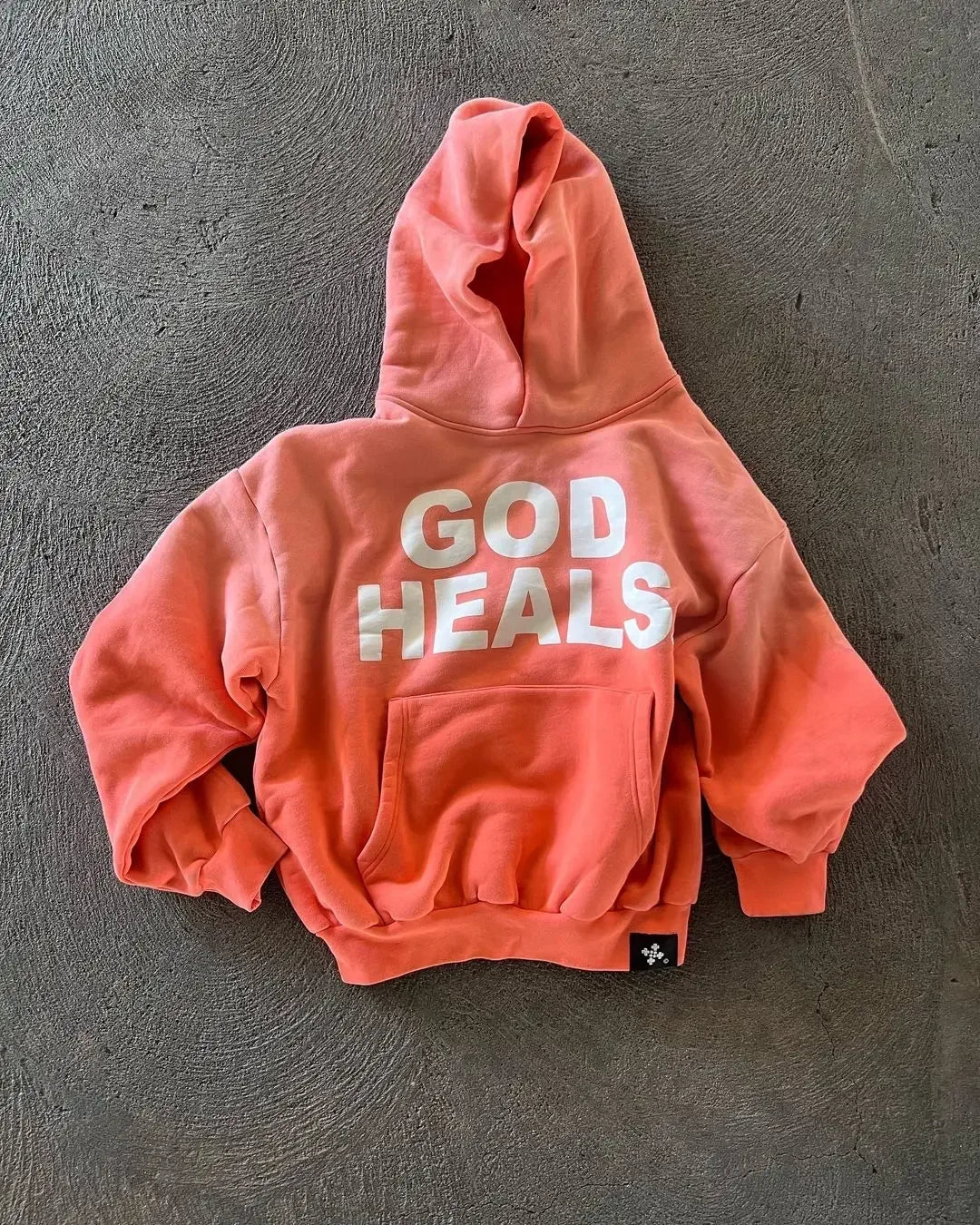 God Heals graphic print pull over hoodie