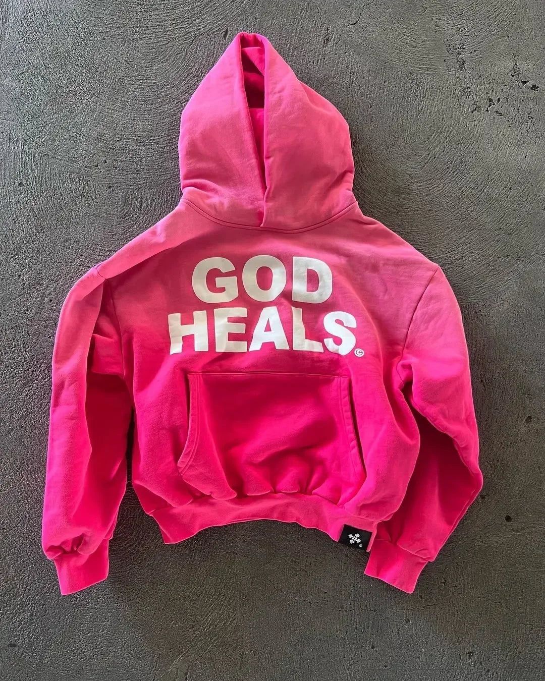 God Heals graphic print pull over hoodie