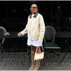 Panelled Polo Turn-down Collar Jacket