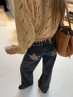 Wild stud denim jeans