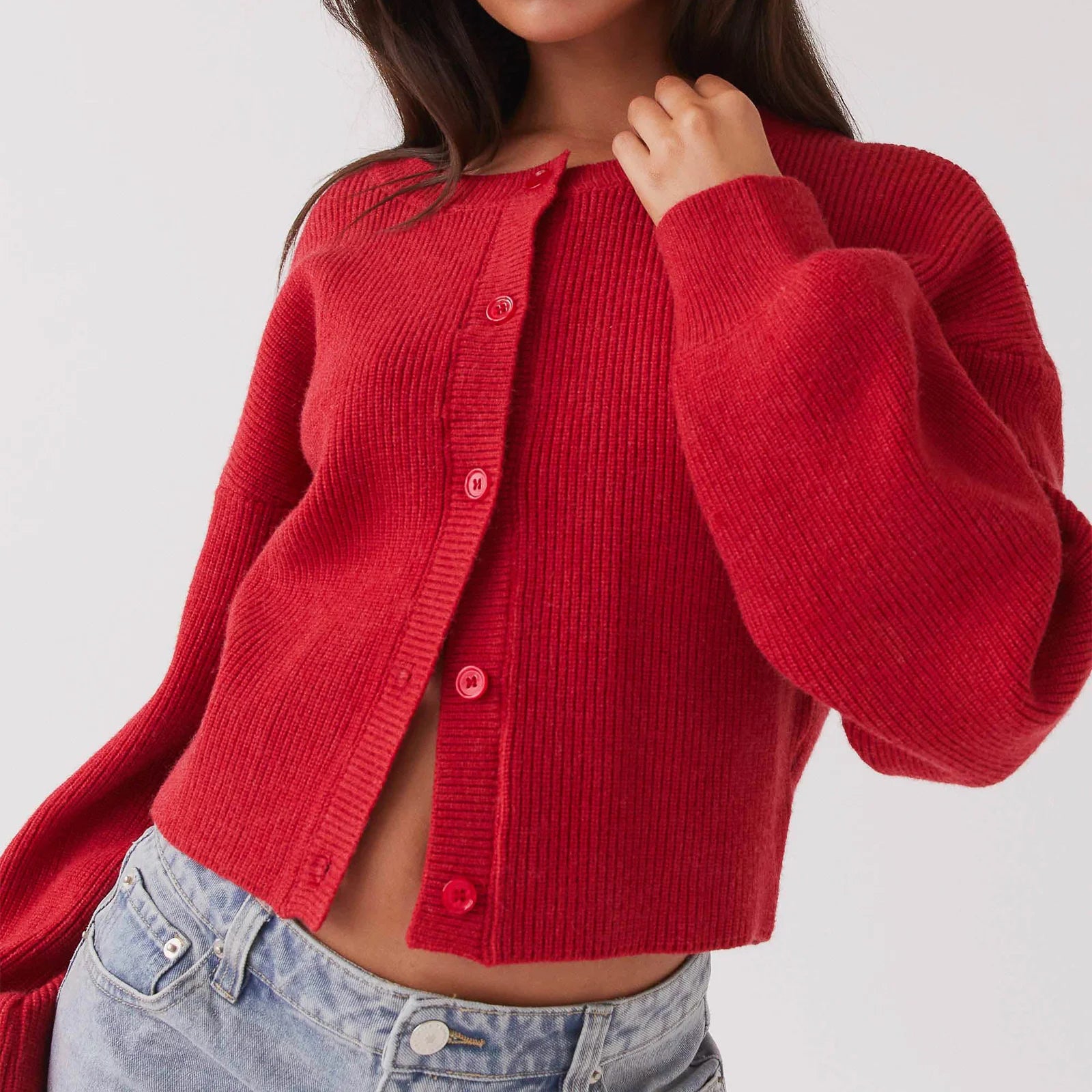 knitted button up cardigan