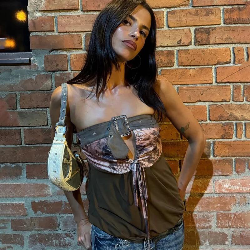vintage floral Strapless Ella tube top