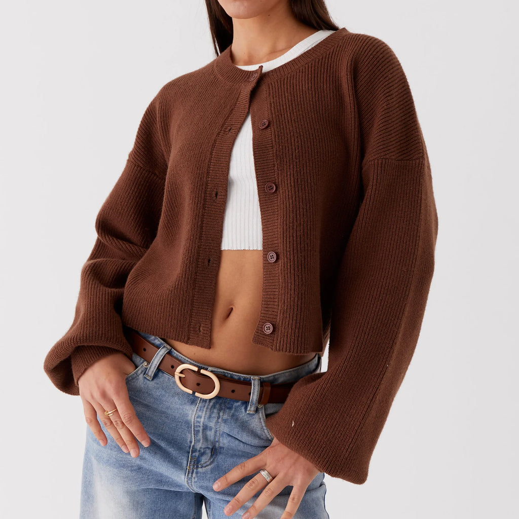 knitted button up cardigan