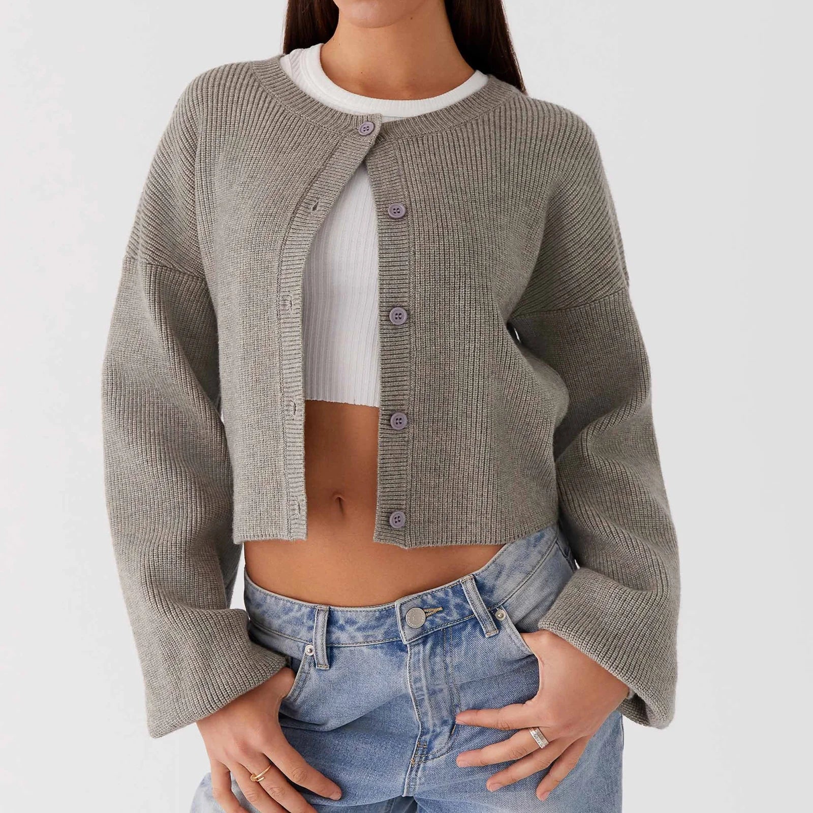 knitted button up cardigan
