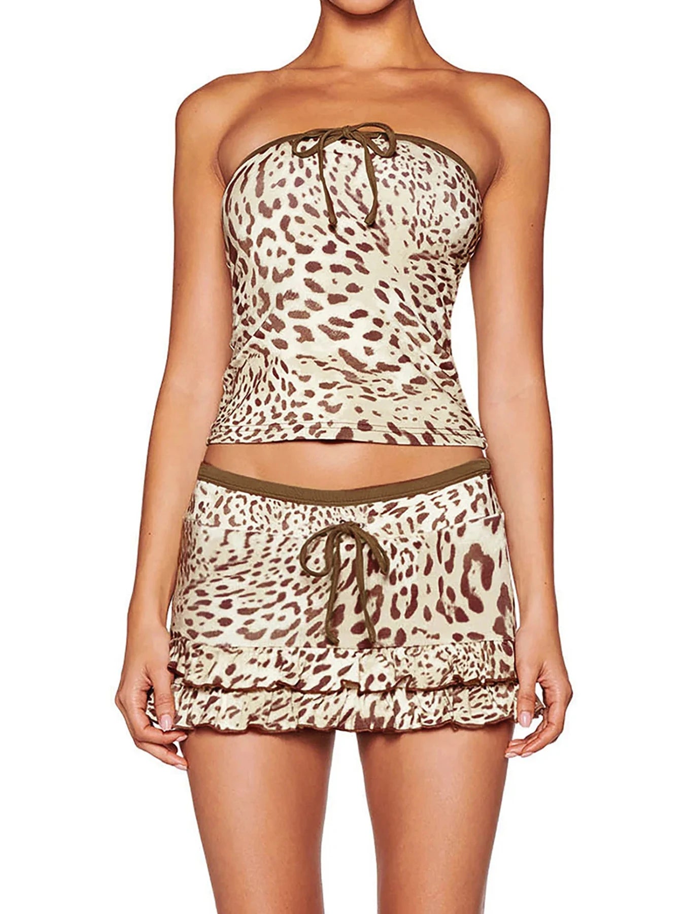 Leopard print Two Piece mini