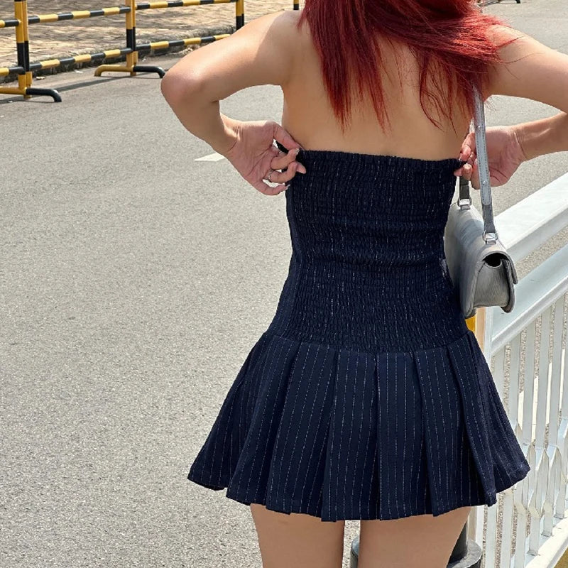 Strapless Stripped Mini dress