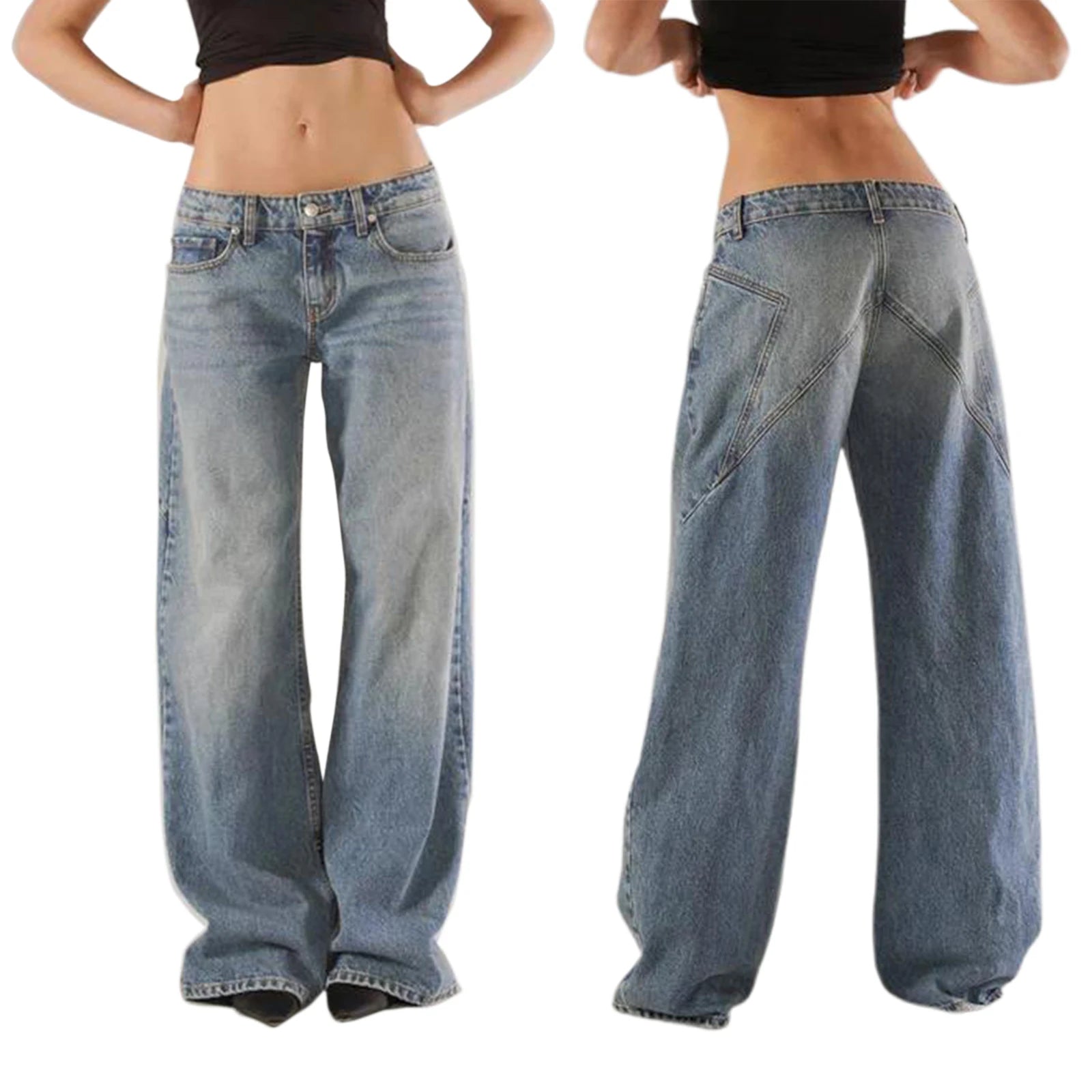 low waisted star back jeans