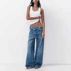 asymmetrical low waisted jeans