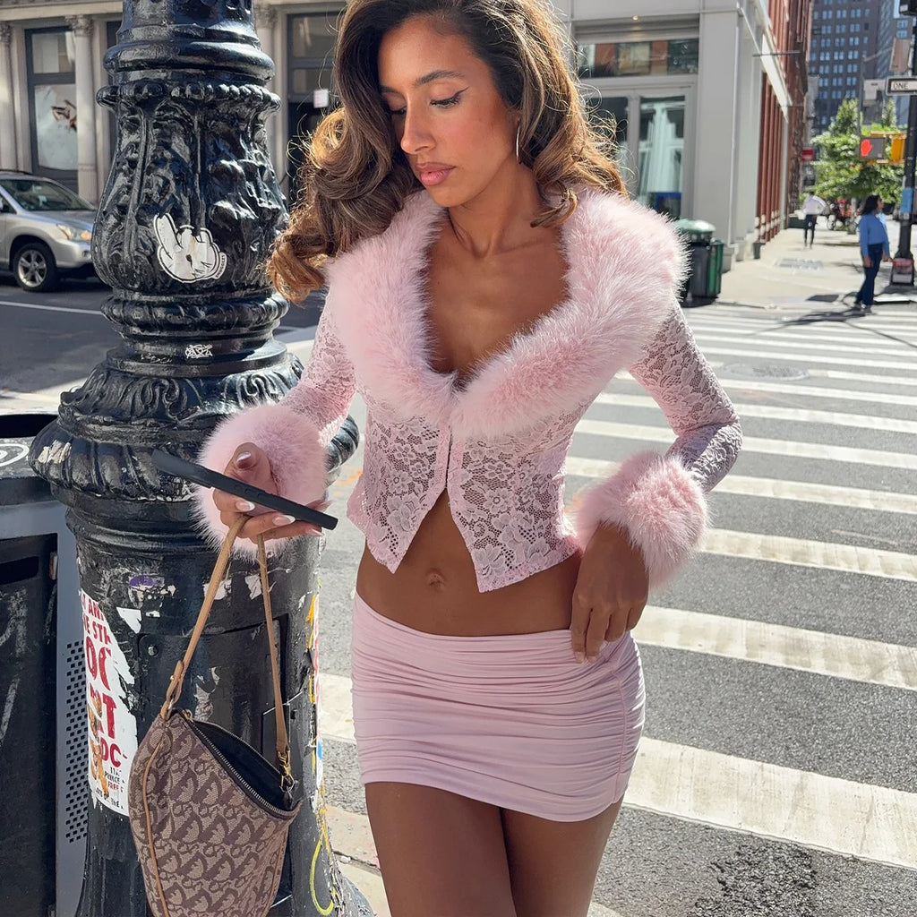 Pretty in pink skirt and top set
