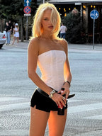 fishbone white tube top